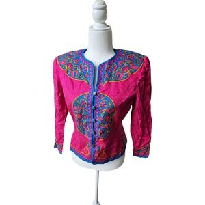 Vintage 100% silk Arabian women’s papell petites jacket size 6
